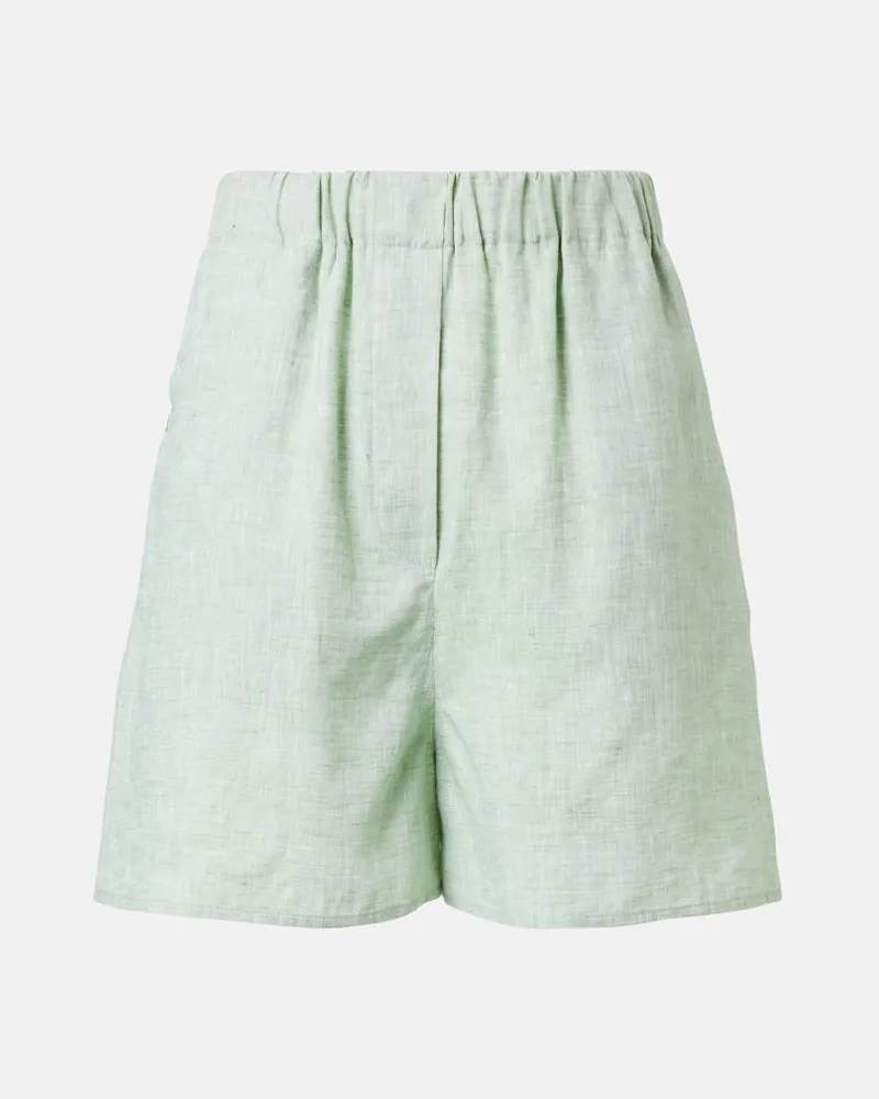 Loro Piana High-Rise Bermuda-Shorts Angelo aus Leinen Grün