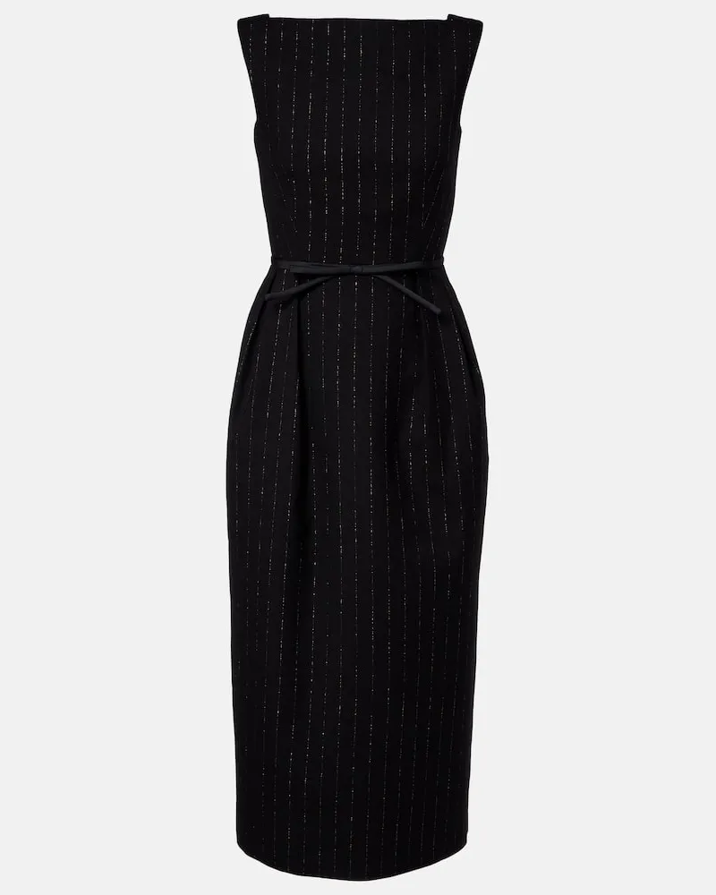 Erdem Midikleid aus Wolle Schwarz