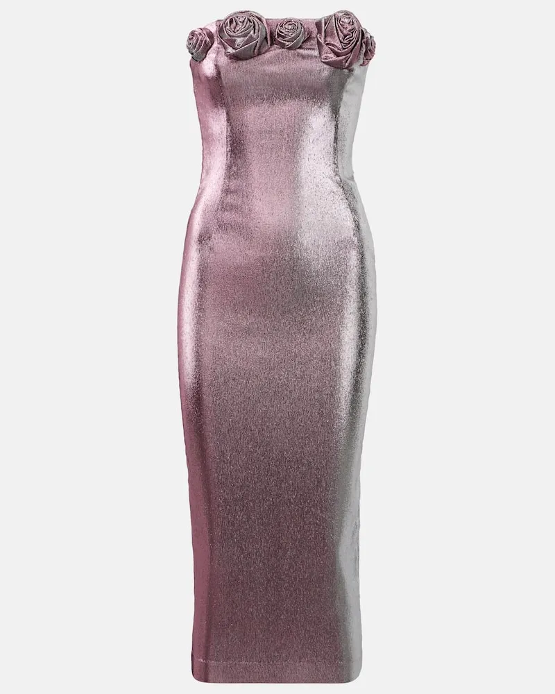 Area Midikleid aus Lamé Rosa