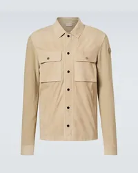 Moncler Cardigan aus Wolle mit Leder Beige