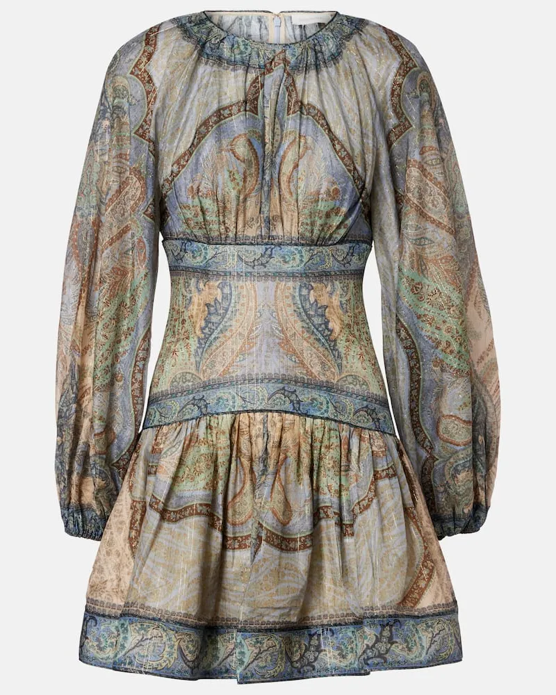 Zimmermann Minikleid Wanderlust aus einem Baumwollgemisch Blau