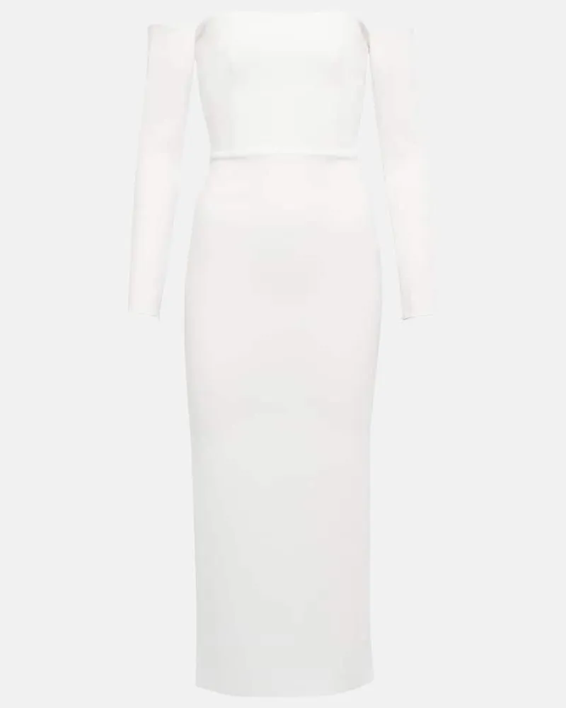 Alex Perry Bridal Off-Shoulder-Midikleid Weiß