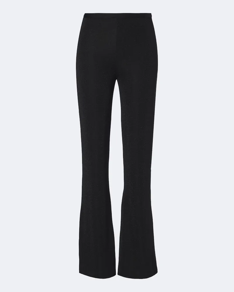 Dorothee Schumacher Gerade Hose aus Jersey mit Lurex Schwarz