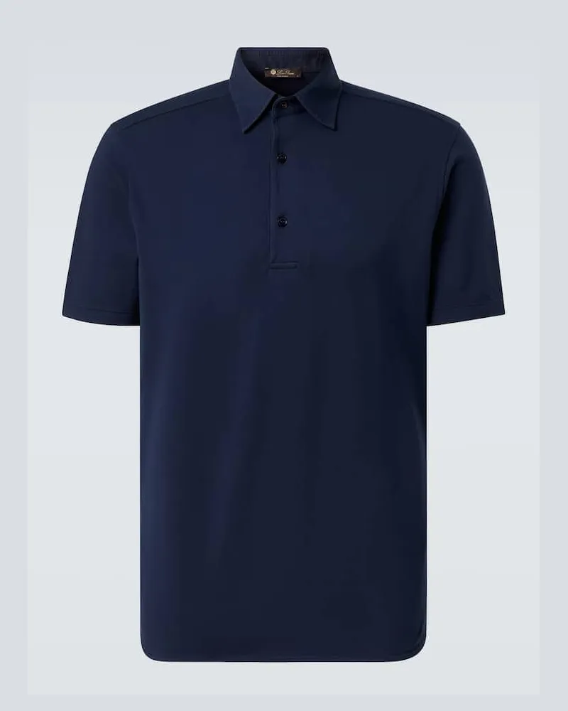 Loro Piana Polohemd aus Baumwoll-Jersey Blau