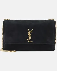 Saint Laurent Wendbare Schultertasche Kate Medium Schwarz