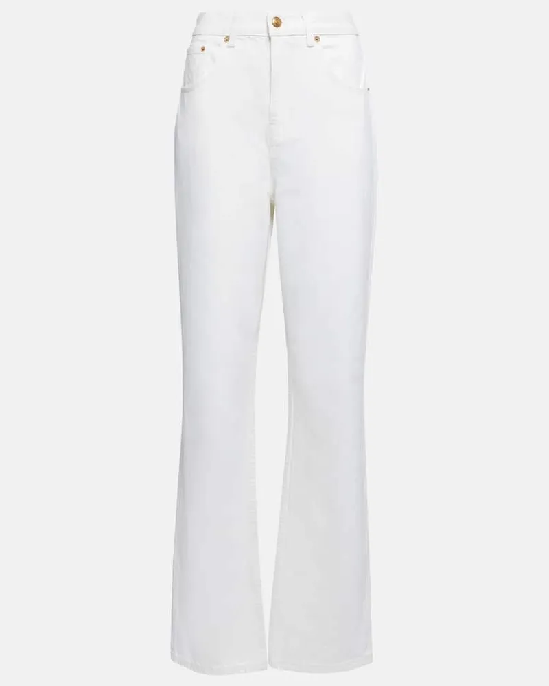 Tory Burch Mid-Rise Straight Jeans Weiß