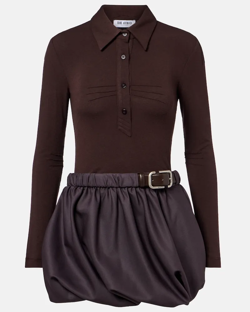ATTICO Polokleid mit Gürtel Braun