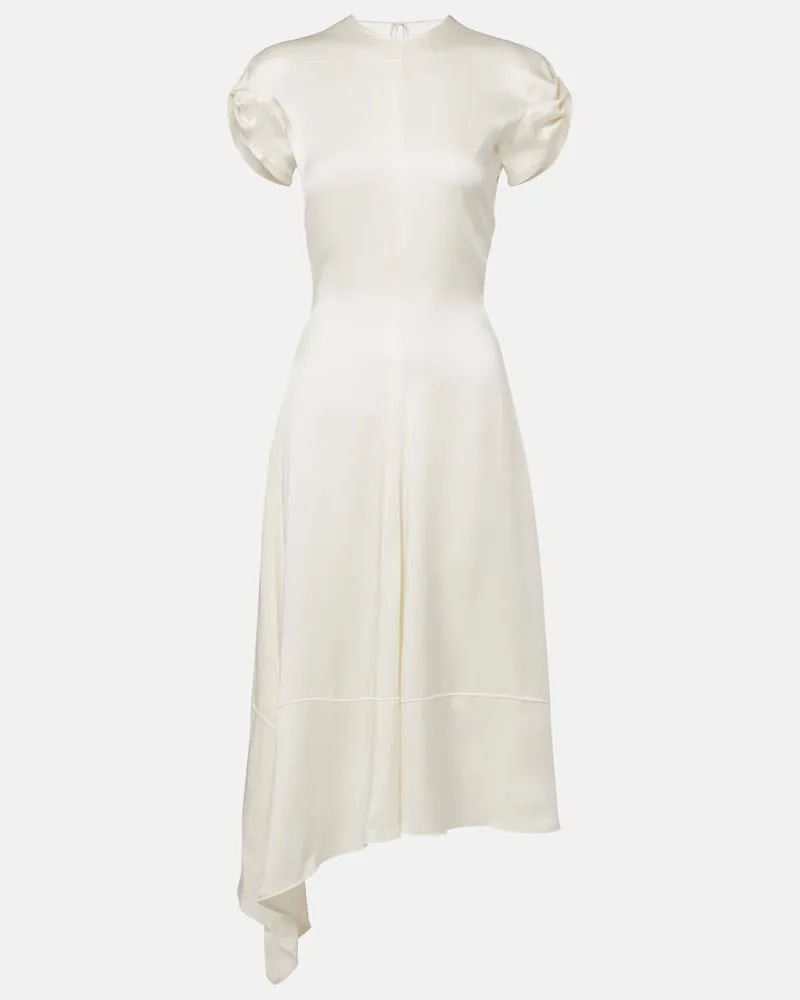 Victoria Beckham Asymmetrisches Midikleid aus Crêpe Weiß