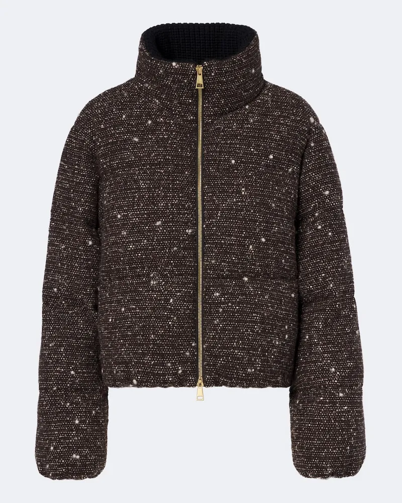 Moncler Jacke aus Bouclé Braun