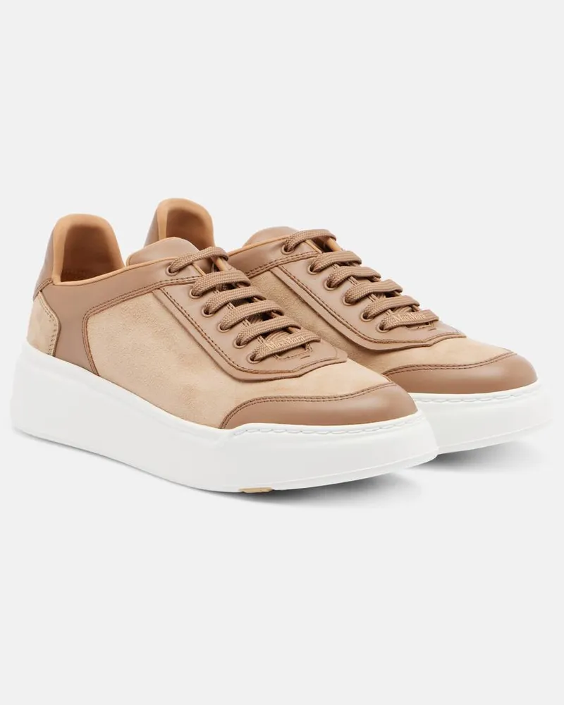 Max Mara Sneakers Maxisuede mit Leder Beige