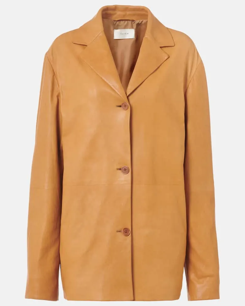 The Row Lederjacke Fabian Beige