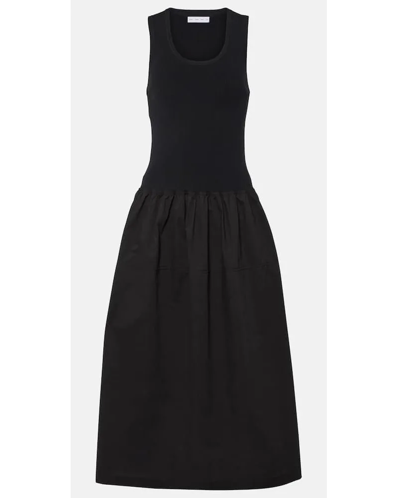 Proenza Schouler White Label Maxikleid Malia aus Baumwollpopeline Schwarz