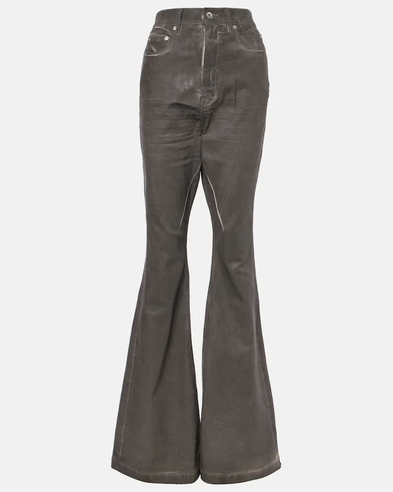 Rick Owens High-Rise Bootcut Jeans Bolan Grau