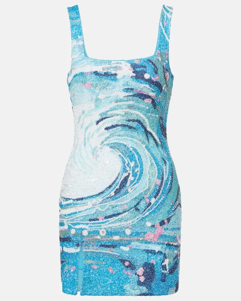 STAUD Verziertes Minikleid Le Sable Blau