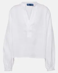 Ralph Lauren Bluse aus Leinen Weiss