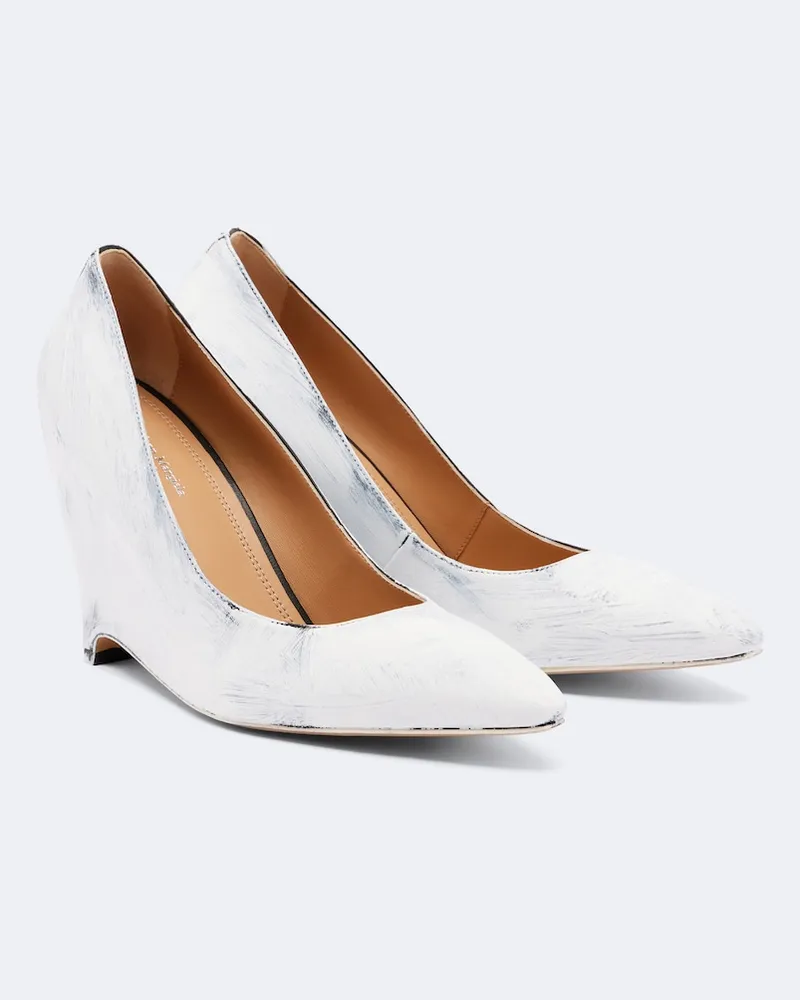 Maison Margiela Wedge-Pumps Heel-Less aus Leder Weiß