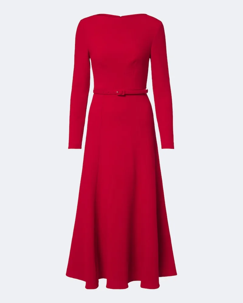 Roland Mouret Cocktailkleid aus Woll-Crêpe Rot