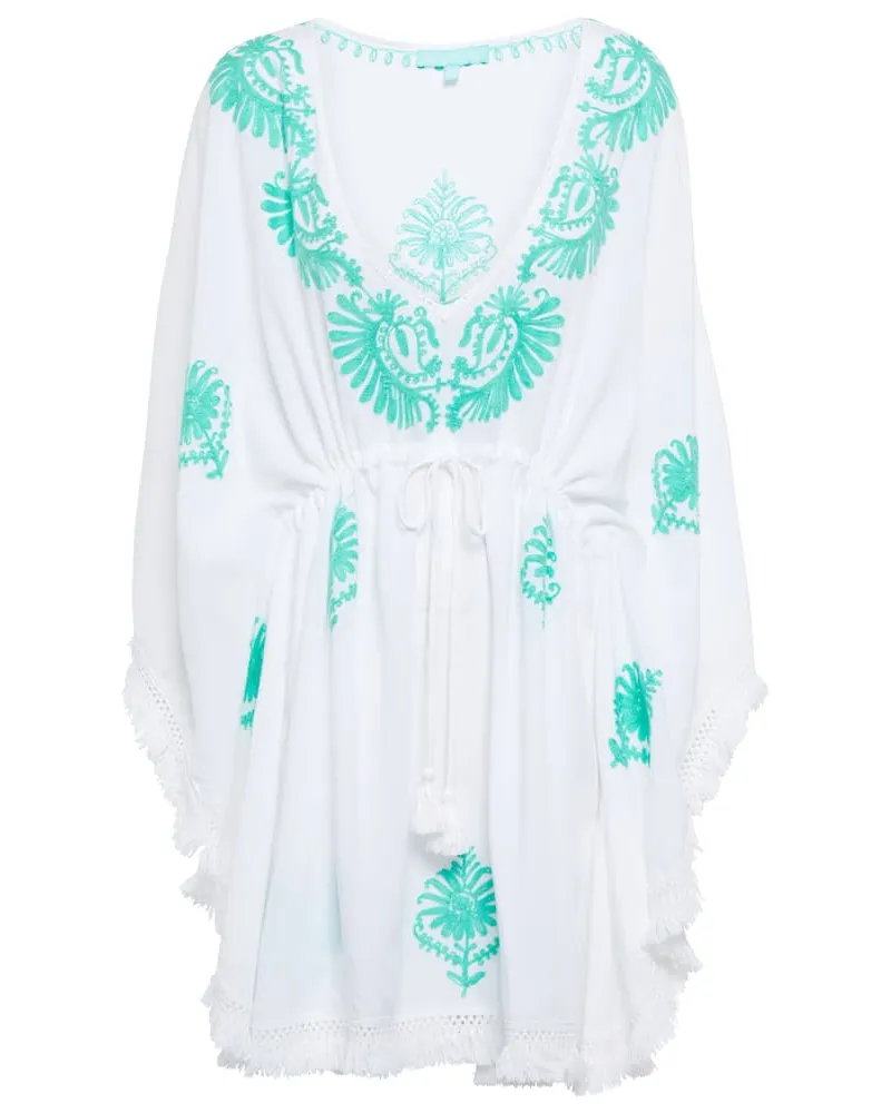 Melissa Odabash Bestickter Kaftan Irene Weiß