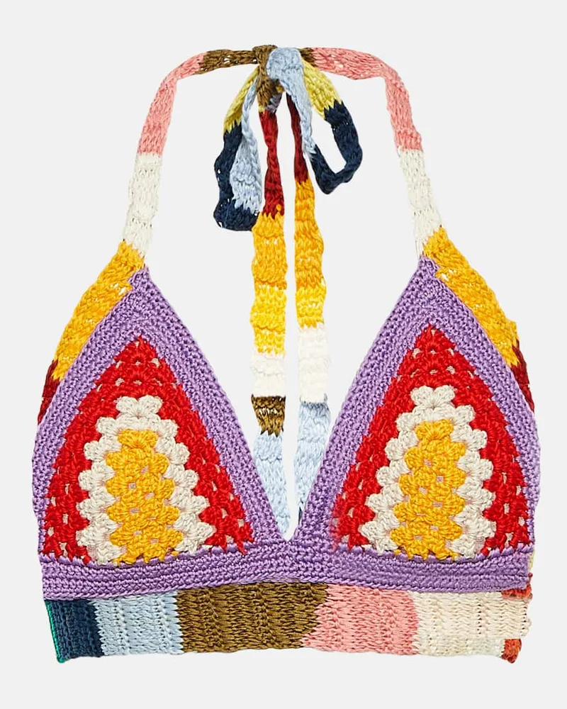 Marni X No Vacancy Inn Cropped-Top aus Häkelstrick Multicolor