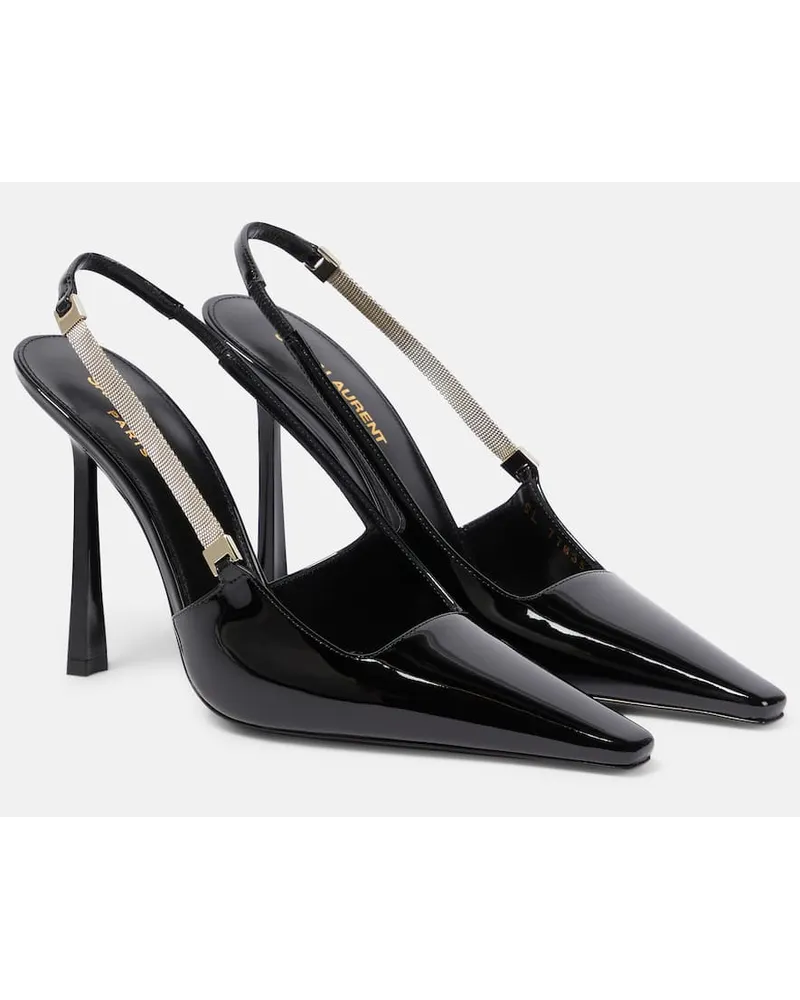 Saint Laurent Slingback-Pumps Blake 110 aus Lackleder Schwarz