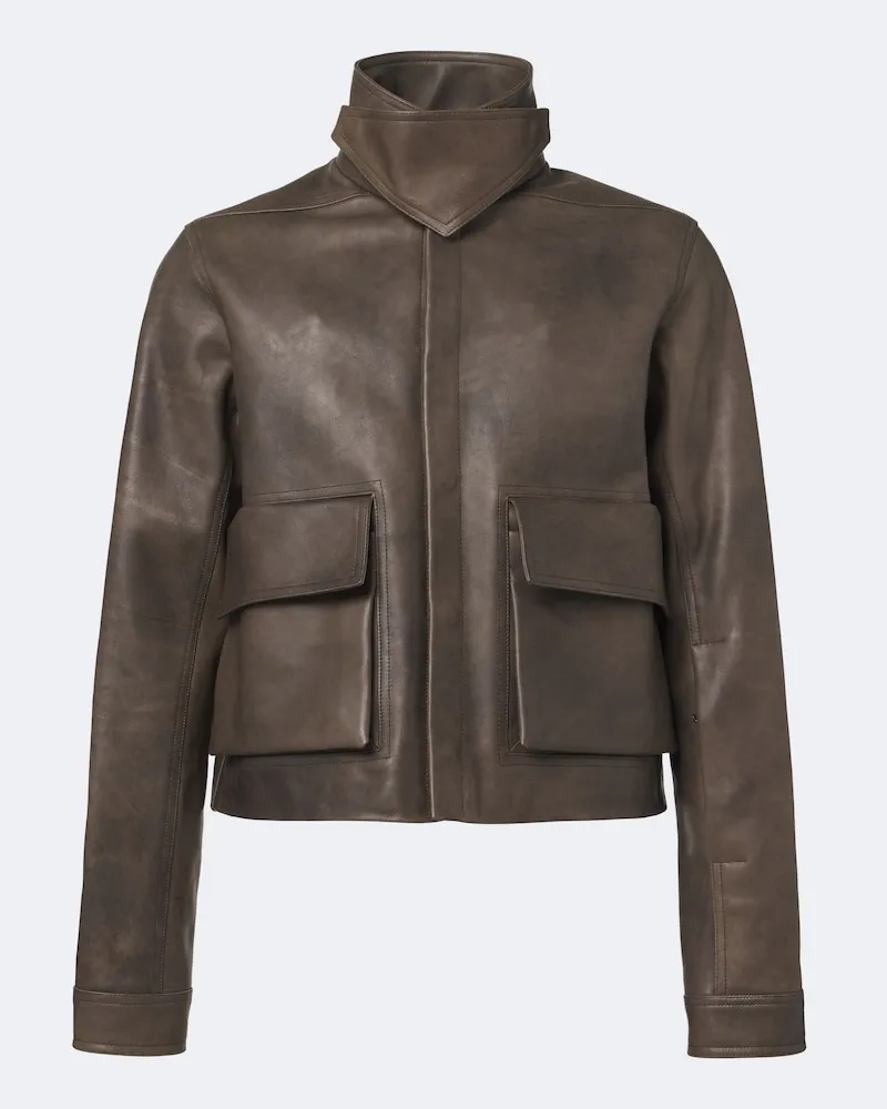 Rick Owens Lederjacke Tower Alice Schwarz