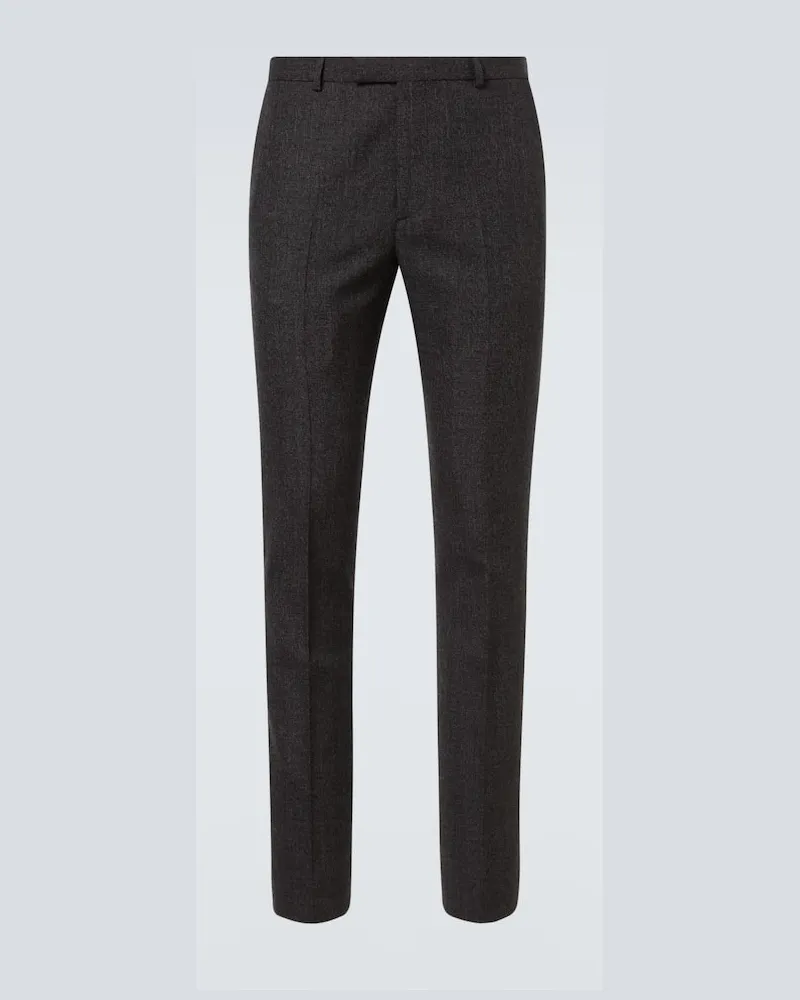 Gucci Schmale Hose aus Wolle Grau