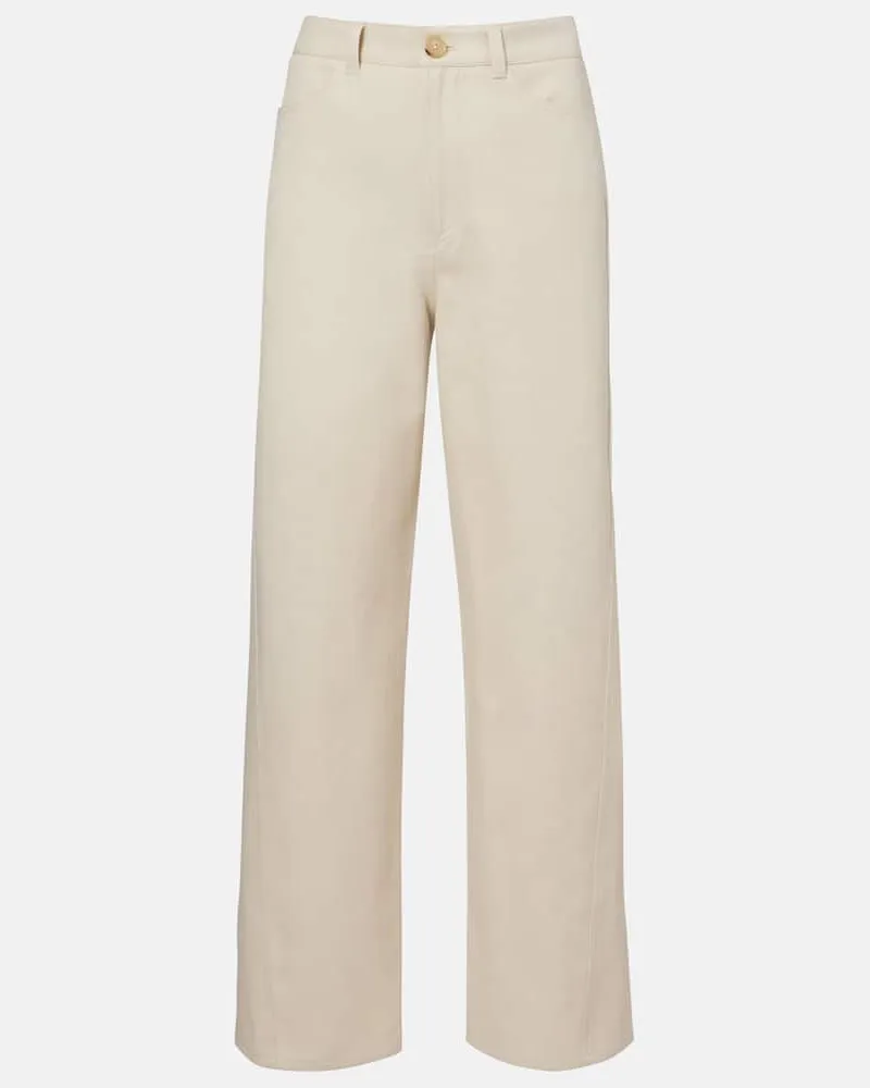 Totême Mid-Rise Wide-Leg Jeans Weiß