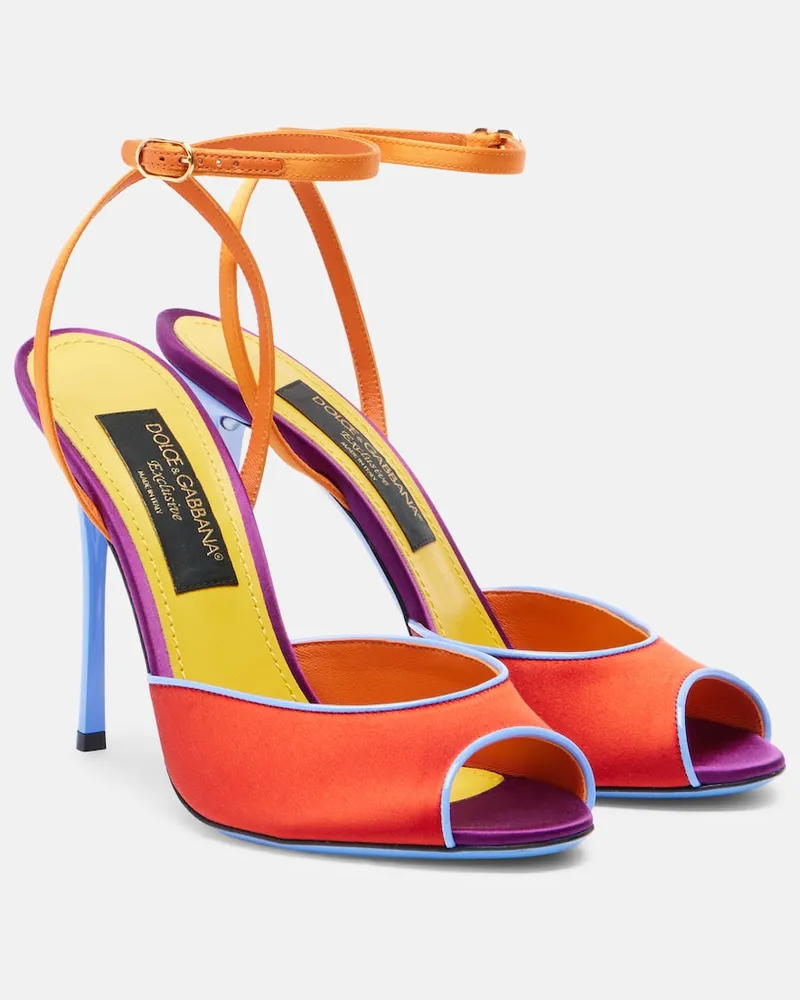 Dolce & Gabbana Slingback-Sandalen Keira aus Satin Multicolor