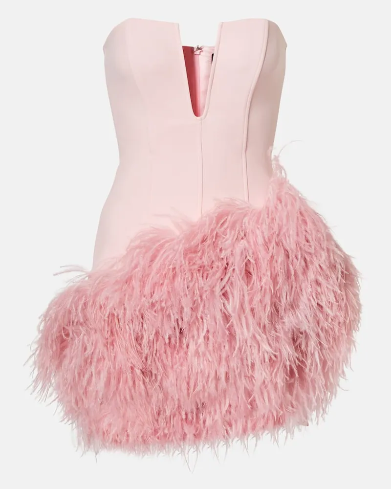 David Koma Minikleid mit Federn Rosa