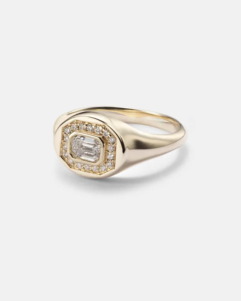 Stone & Strand Pinky Ring Essential Splurge aus 14kt Gelbgold mit Diamanten Gold