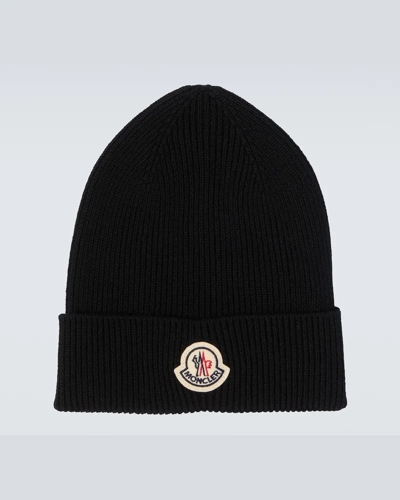 Moncler Mütze aus Schurwolle Schwarz
