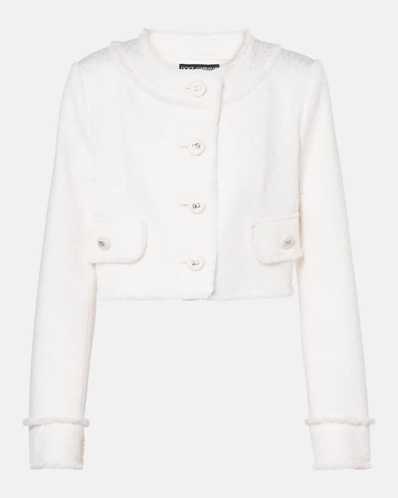 Dolce & Gabbana Cropped-Jacke aus Tweed Weiã
