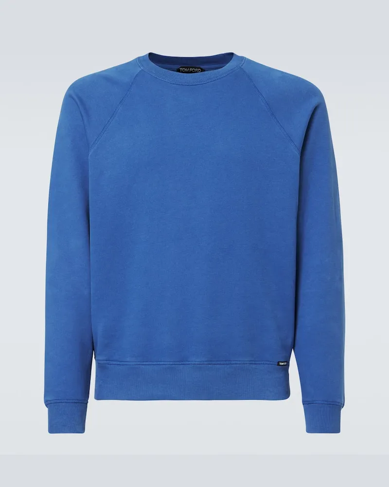 Tom Ford Sweatshirt aus Baumwoll-Jersey Blau