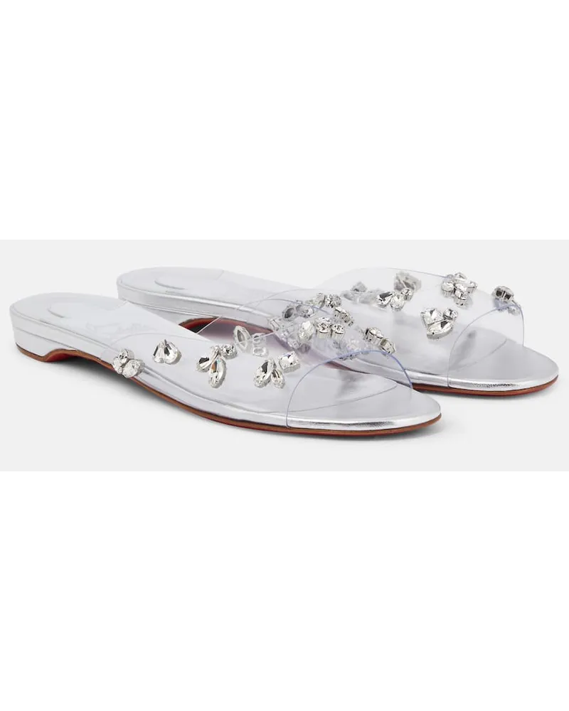 Christian Louboutin Verzierte Pantoletten Degraqueenie Silber