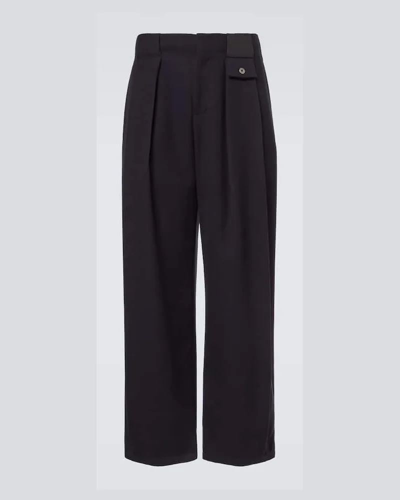 Loewe Weite Mid-Rise-Hose aus Baumwoll-Twill Blau