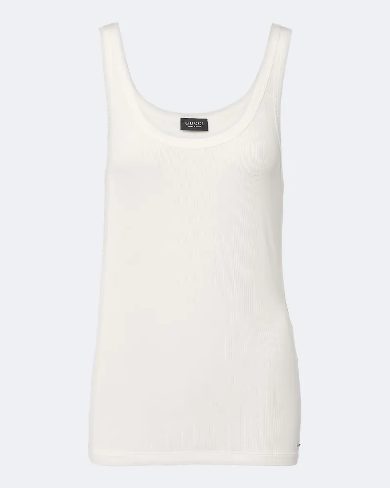 Gucci Tanktop aus Rippstrick Weiß