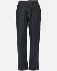 Moncler High-Rise Straight Jeans Blau