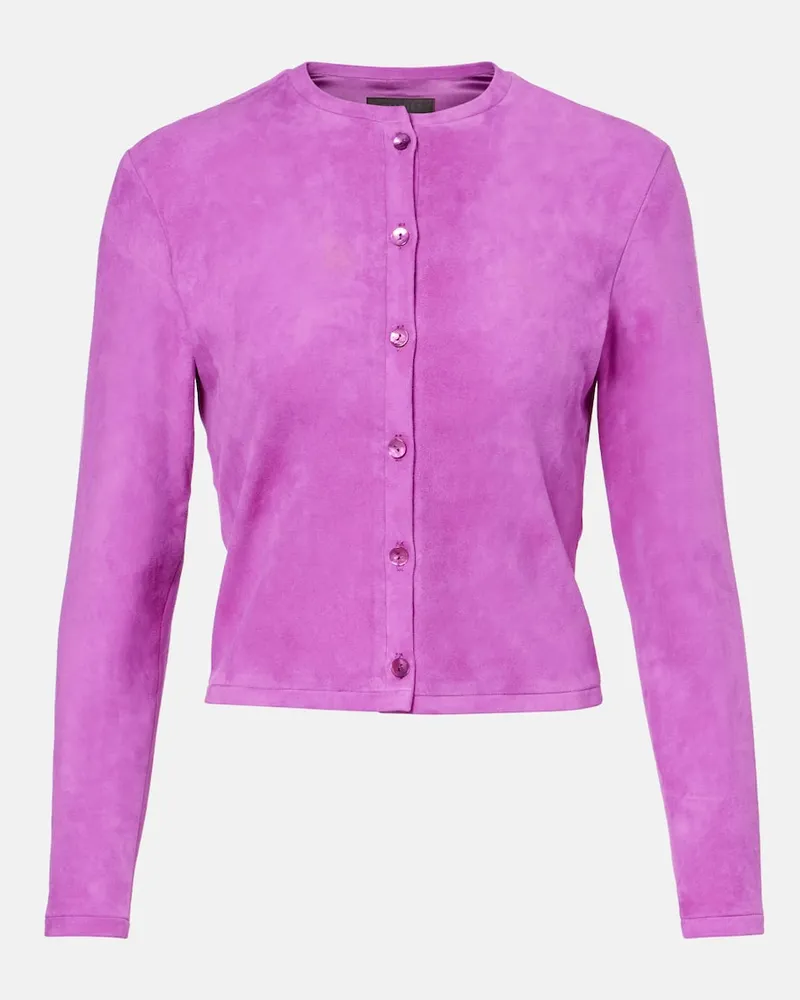 Stouls Cardigan Astrid 24 aus Veloursleder Pink
