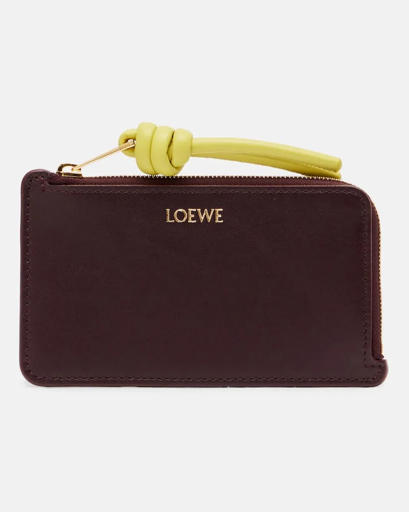 Loewe Kartenetui Knot aus Leder Burgund