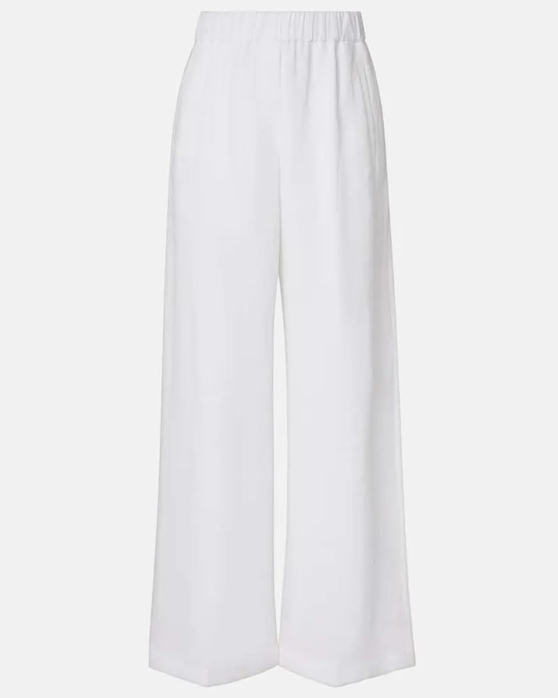 Brunello Cucinelli Weite Hose aus Baumwolle Weiß