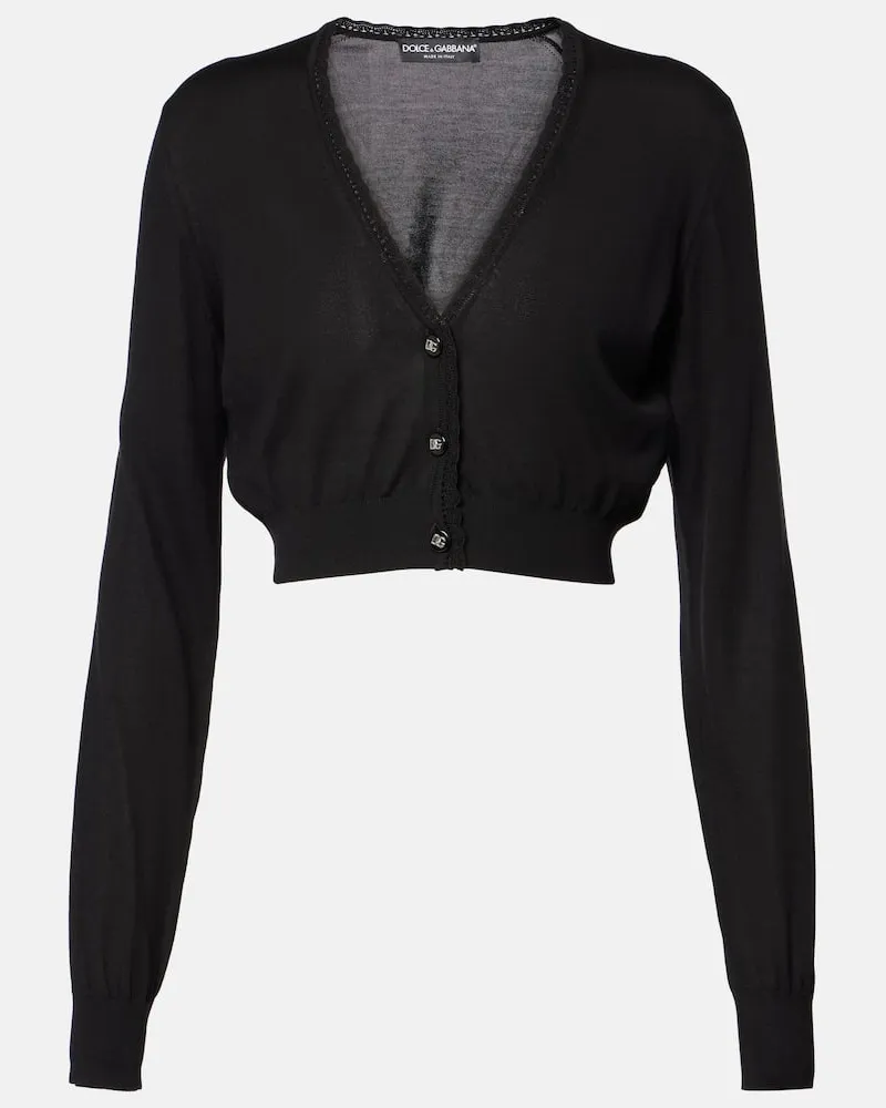 Dolce & Gabbana Cardigan aus Seide Schwarz
