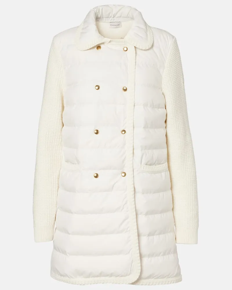 Moncler Daunenjacke aus Wolle und Kaschmir Weiß