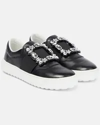 Roger Vivier Verzierte Sneakers Very Vivier aus Leder Schwarz