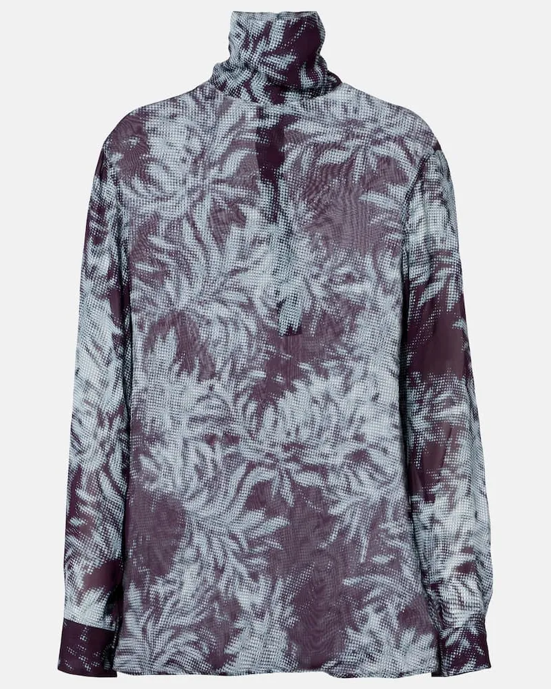 Dries van Noten Bedrucktes Top aus Chiffon Multicolor