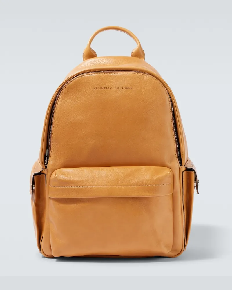 Brunello Cucinelli Rucksack aus Leder Braun
