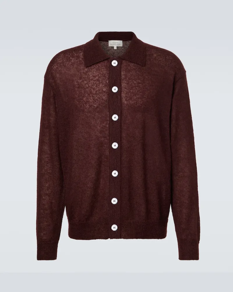 Studio Nicholson Cardigan Hamto Burgunderrot