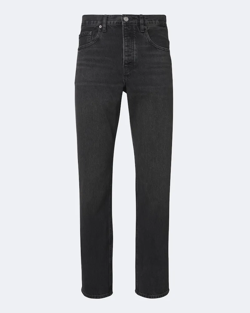 Frame Denim Mid-Rise Straight Jeans Schwarz
