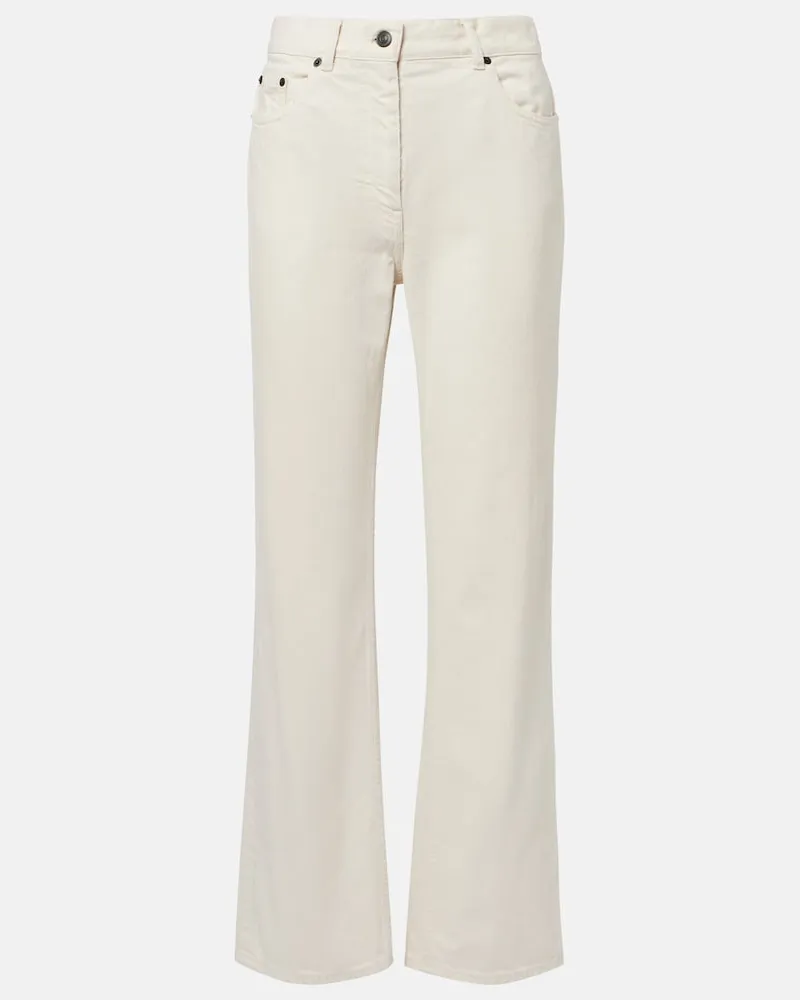 The Row High-Rise Straight Jeans Fargo Weiß