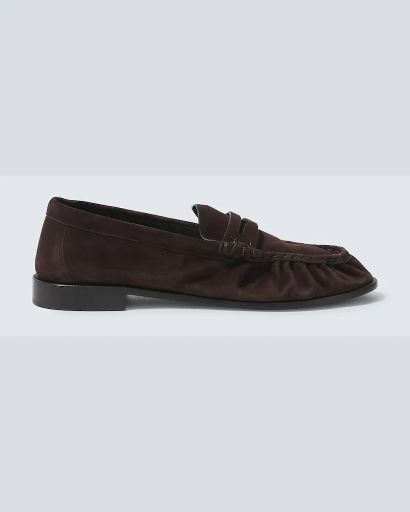 Saint Laurent Loafers Le Loafer aus Veloursleder Braun