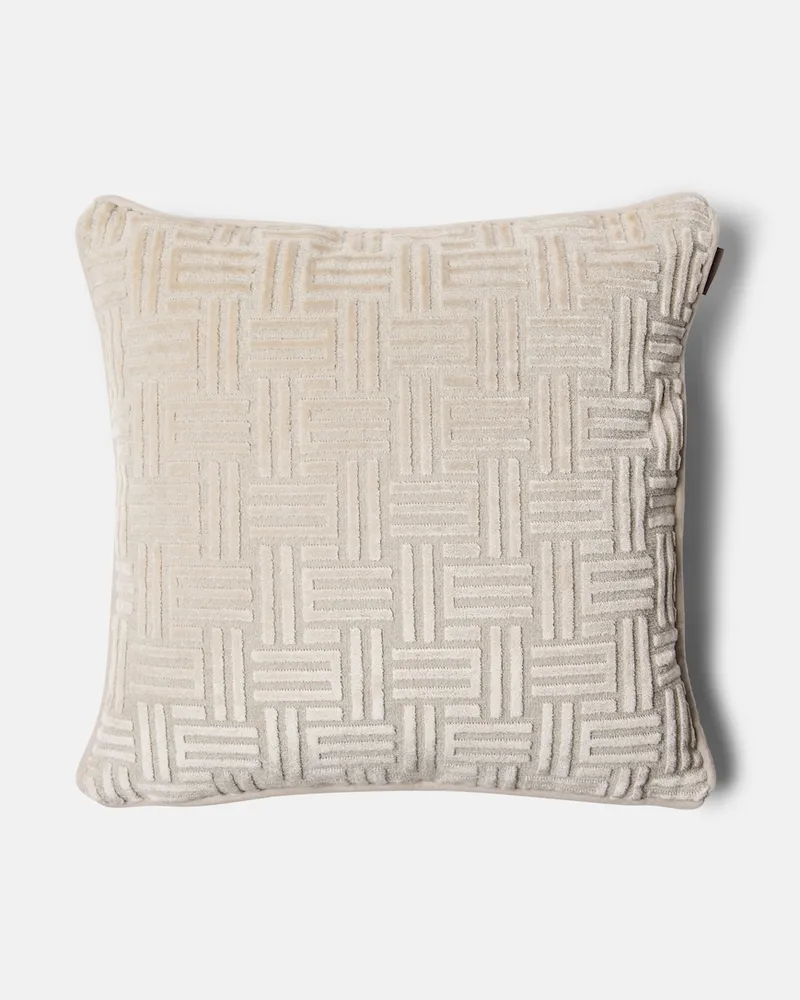 Etro Kissen Flag aus Cord Weiß